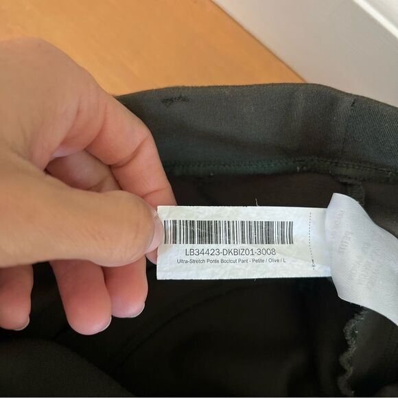 Quince Olive Green Ultra Stretch Ponte Bootcut Pull On Pants Size Large Petite - Picture 10 of 10